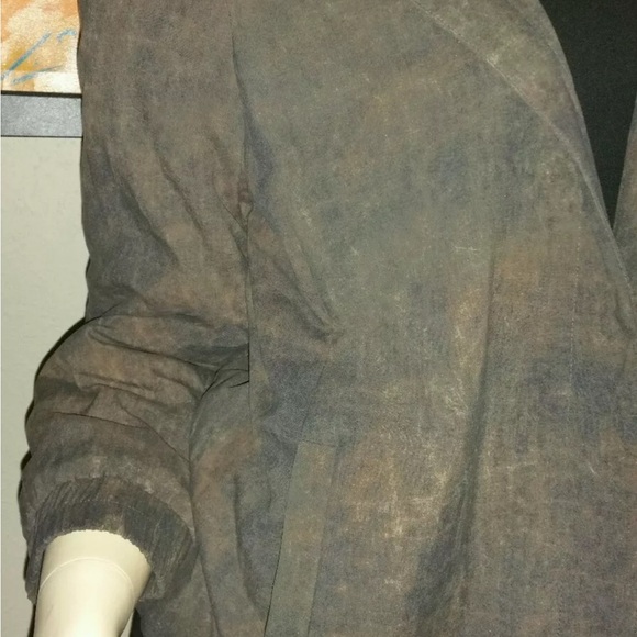 Eileen Fisher Terra Silk Print Bomber Jacket, Rye (Brown), Small  NWT $ 298 - Picture 3 of 10